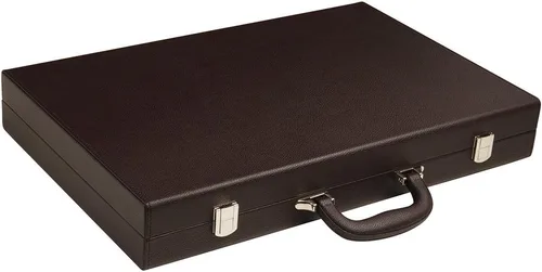 Vista 2 de Juego de Backgammon Premium de 19 pulgadas - Tablero marrón oscuro