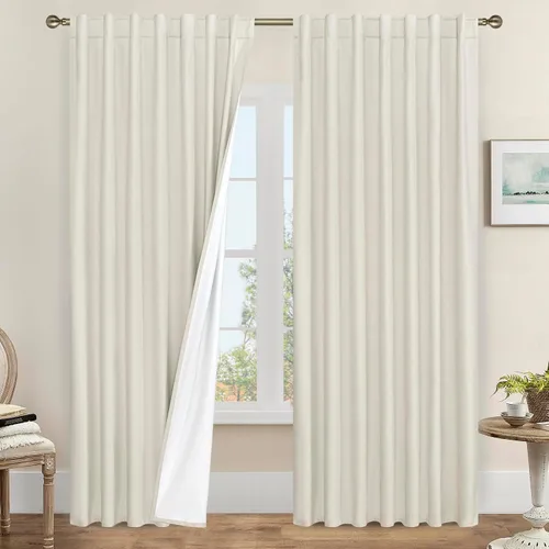 Vista 94 de LAMIT Cortinas opacas cortas de lino de 30 pulgadas para ventanas de cocina sobre el fregadero, cortinas de café texturizadas de lino marfil