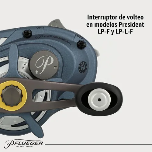 Vista 6 de Pflueger President - Carrete de pesca Baitcast de perfil bajo