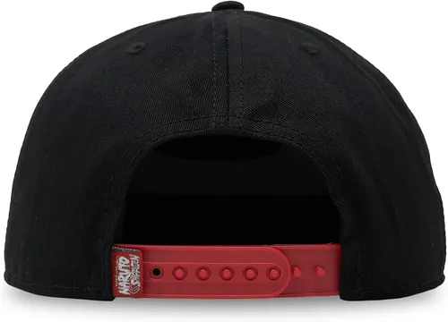Vista 4 de Ripple Junction Naruto Shippuden Adulto Unisex Akatsuki Kanji Ring Flat Bill El Snapback Sombrero NegroRojo