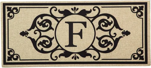 Vista 9 de Evergreen Flag Cambridge Monogram Letra A Burlap Sassafras Switch Mat 22" x 10