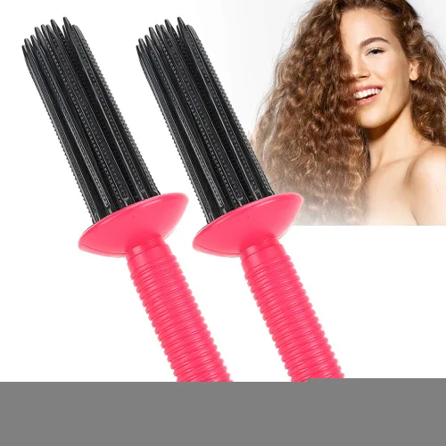 Vista 6 de Rizador de pelo profesional 17 dientes peine rizador de pelo peine antideslizante rizado levantador de pelo herramienta portátil rizador varita