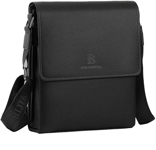 Vista 8 de Leathario Bolso de hombro para hombre, de cuero auténtico, pequeño bolso de mensajero para hombre, bolso cruzado para hombre, bolso de viaje