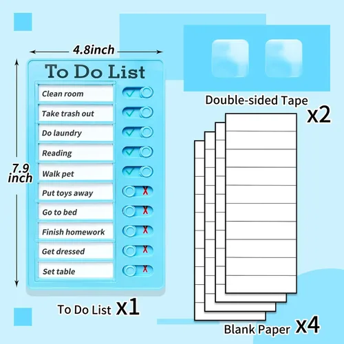 Vista 6 de Tabla de tareas para niños, lista de tareas, tabla de rutina diaria y lista de verificación de planificación y tabla de planificación portátil