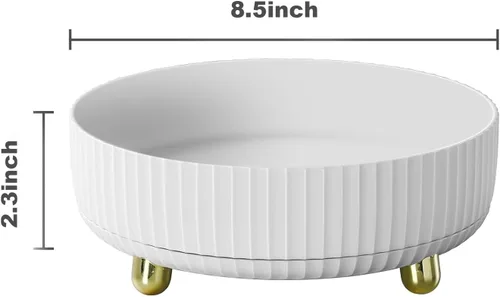 Vista 10 de funest Organizador de perfumes de maquillaje, rotación de 360 grados, Lazy Susan, estuche de almacenamiento de lociones para cosméticos, bandeja