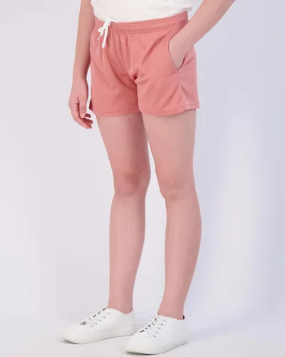 Vista 5 de Real Essentials Paquete de 4 pantalones cortos deportivos de malla para niñas con bolsillos