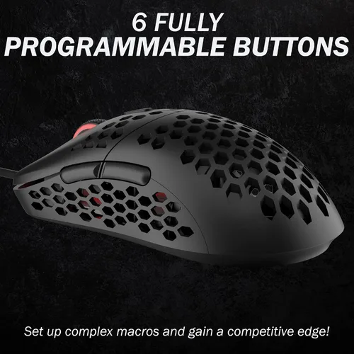 Vista 4 de HK Gaming - Mira M - Mouse para juegos ultraligero con 6 botones, 2.1 onzas