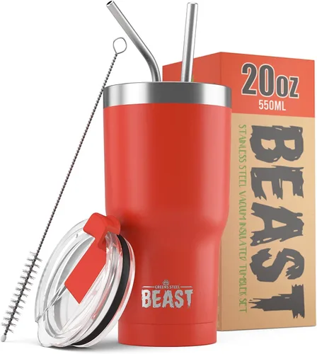 Vista 77 de Beast Vaso de 10 oz de Acero Inoxidable con Aislamiento al Vacío para Café y Hielo de Doble Pared Termo de Viaje (Blanco Ártico)