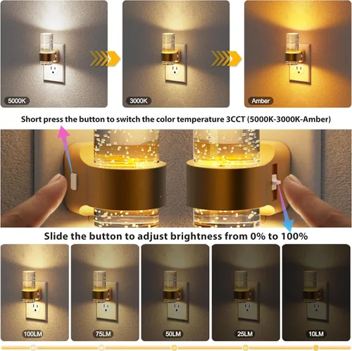 Vista 10 de JandCase Motion Sensor Night Light, Bubble Night Lights Plug into Wall