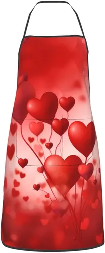 Vista 34 de Delantal impermeable floral arcoíris con bolsillos grandes para regalo de cocina