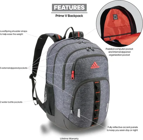 Vista 2 de adidas Prime Mochila unisex, Negro, talla única
