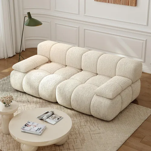 Vista 42 de Settab Sofá modular de nube modular de 118.5 pulgadas con otomana móvil, sofá de pana moderno de 4 asientos, asiento profundo, sofá sin hueso