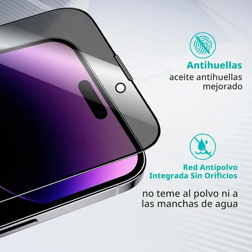 Vista 3 de Paquete de 2 protectores de pantalla de privacidad para iPhone 14 Pro Max, [kit de alineación automática] Vidrio templado de pantalla completa