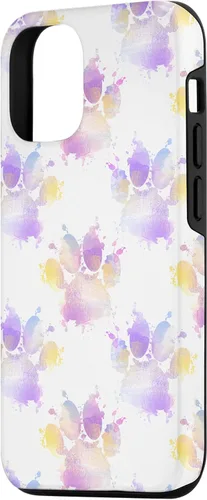 Vista 2 de iPhone 15 Watercolor Paint Splatter Dog Paw Print Case