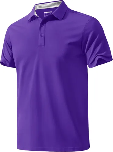 Vista 9 de MAGNIVIT Camisas polo de manga corta para hombre, camisas de golf atléticas que absorben la humedad, camisa casual de algodón con cuello de 3 botones