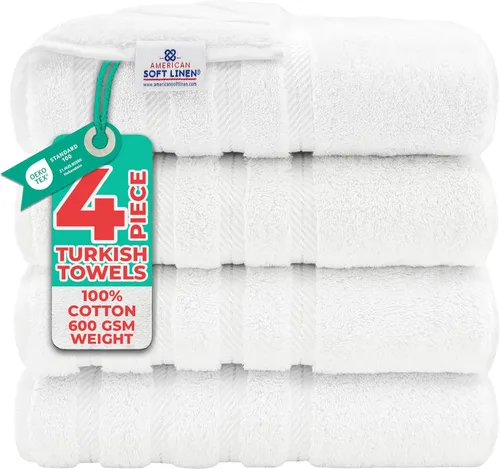 Vista 50 de American Soft Linen - Juego de toallas de 3 piezas, 1 toalla de baño, 1 toalla de mano y 1 toalla pequeña, 100% algodón turco para baño, juego