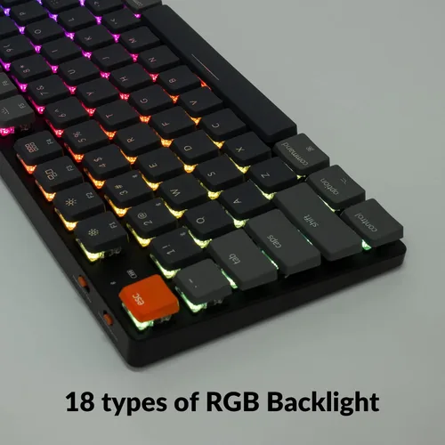 Vista 9 de Keychron K5 SE - Teclado mecánico inalámbrico ultra delgado de tamaño completo con 104 teclas intercambiables en caliente con Bluetoothcable USB