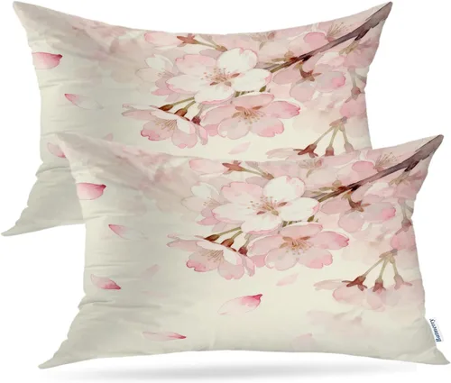 Vista 81 de Batmerry Fundas de almohada decorativas con estampado digital de hojas verdes y gatos negros con estampado digital para sofá, cama, cremallera