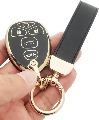 Vista 4 de Funda para llavero de TPU compatible con Chevy Tahoe Suburban GMC Acadia Yukon y Cadillac y Buick Lucerne Enclave Pontiac Key Fob