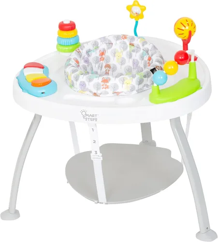 Vista 23 de Smart Steps® Explore N’ Play 5 en 1 de asiento de actividad a elevador, Azul Safari Divertido Blue Safari Fun