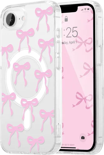 Vista 111 de UEEBAI - Funda magnética para iPhone 11, diseño de lazo, compatible con MagSafe, funda transparente delgada inalámbrica, antiamarilleo, a prueba