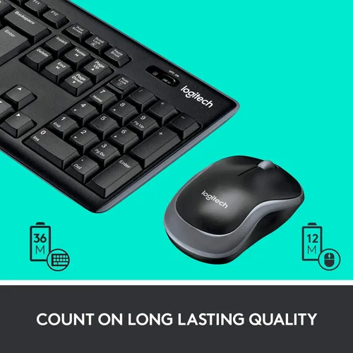 Vista 5 de Logitech combo inalámbrico MK270 de teclado y mouse, Negro