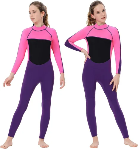 Vista 7 de Traje de neopreno para niños pequeños, niñas y jóvenes de 0.118 pulgadas (0.118 in), trajes de baño cortos de 0.079 pulgadas (0.079 in), trajes