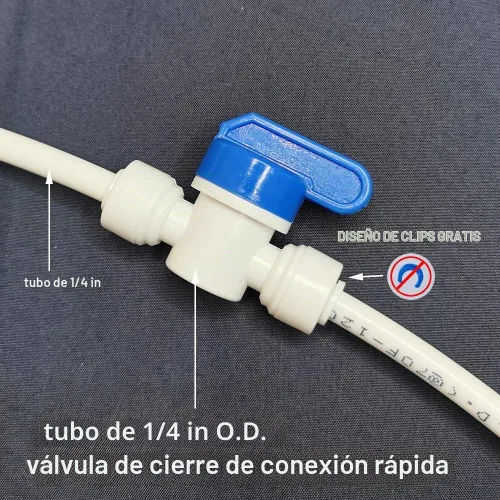 Vista 2 de Malida Válvulas de unión de caños de agua de igual diámetro externo, de conexión rápida. Válvula de 1/4 x 1/4 pulgadas de diámetro externo