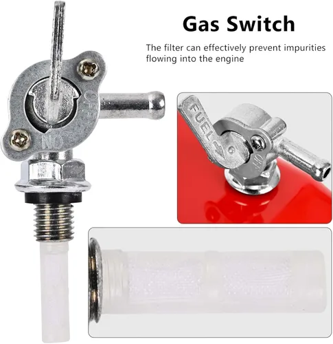 Vista 4 de Tanque de combustible de 5 galones para generador con filtro, medidor, tapa universal compatible con EC2500 (5 galones, rojo)
