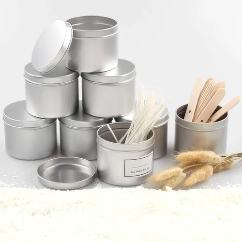 Vista 4 de Latas para velas de 8oz, recipientes para fabricación de velas, 12
