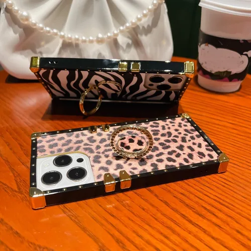 Vista 3 de Funda para Samsung Galaxy Note 8, diseño de moda, lindo patrón de leopardo, protección suave para maletero con soporte de anillo para mujeres y B-Oro