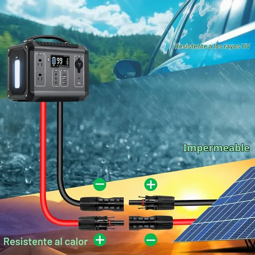 Vista 6 de XRDS -RF Cable de extensión solar 8AWG 3FT paquete de 2 unidades (rojo + negro), cable fotovoltaico con conectores solares macho/hembra, cable
