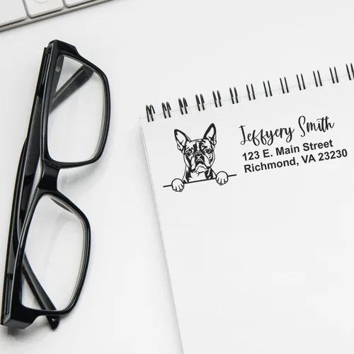 Vista 49 de American Bulldog Stamp Duo, Custom Return Address for Dog Lovers, Personalized Mail Mark for Letters and Cards