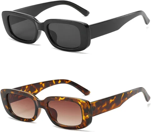 Vista 5 de BOJOD Gafas de sol rectangulares para mujer, gafas de sol retro a la moda, protección UV 400, gafas de marco cuadrado Verde