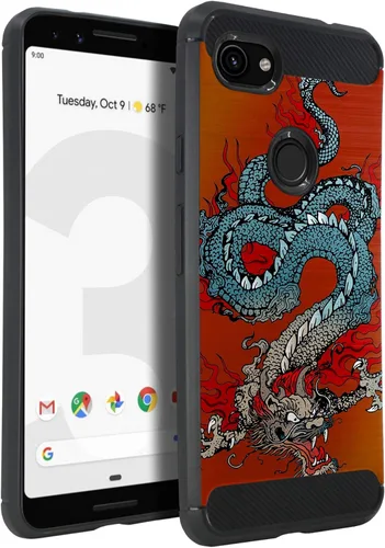 Vista 17 de CasesOnDeck - Funda compatible con Google Pixel 3A (2019) - Funda de TPU con patrón pictórico, flexible, delgada y elegante (astronauta)