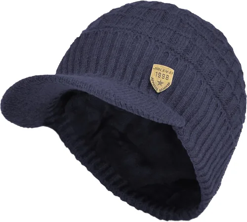 Vista 31 de Janey&Rubbins Gorro de punto diario con orejeras con forro polar y calavera