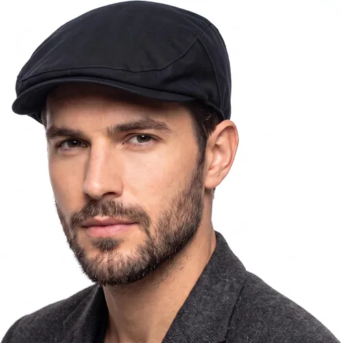 Vista 7 de Gorra plana de Newsboy Gatsby Ivy Golf Cabbie Driving Hunting Hat Negro