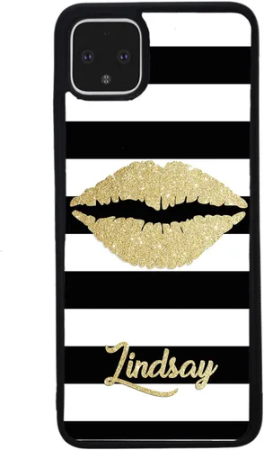 Vista 3 de Golden Gold Lips - Funda de goma negra personalizada compatible con Google Pixel 10, 10 Pro, 10 Pro XL, 9a, 9 Pro, Pixel 9, Pixel 9 Pro XL, 8a, 8