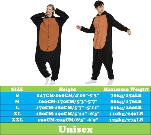 Vista 4 de III HHONS Onesies - Pijama de animales para mujereshombres, disfraz de adulto, Halloween, cosplay, ropa de dormir de Navidad para adolescentes