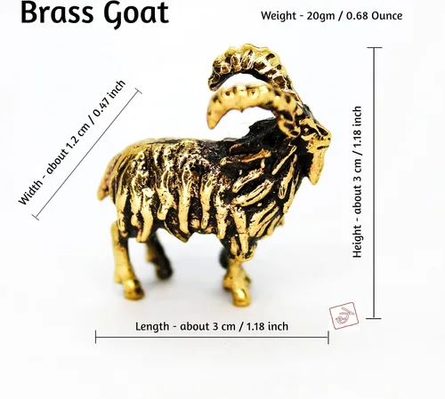Vista 2 de Figura de cabra Ram Latón Pequeño Animal Figura Aries Zodiaco Miniatura Coleccionable Regalo Pequeño Metal Decorativo Baratija