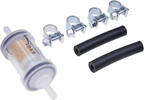 Vista 4 de Kit de filtro de combustible diésel con abrazaderas y mangueras con elemento de bronce de 297 micras compatible con el sistema de combustible