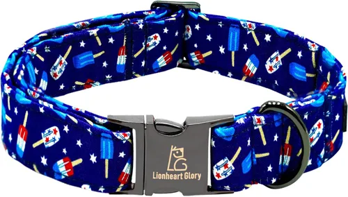 Vista 9 de Lionheart glory Collar de perro, collar azul para perros pequeños, collar de dinosaurio ajustable para perros pequeños, regalo para mascotas