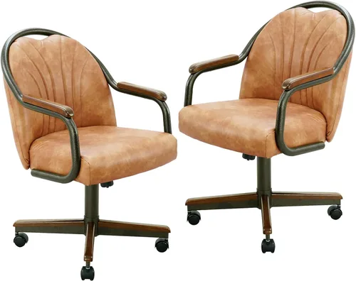 Vista 34 de Chromcraft Juego de 1 silla, silla con ruedas dobles suaves para cocina