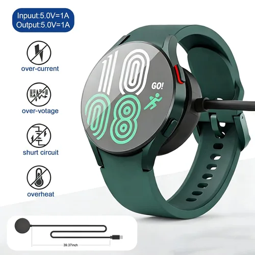 Vista 2 de Compatible con cargador de reloj Samsung compatible con Galaxy Watch 3/4/5/6/Active 2/4 Classic/ 5 Pro Tipo C