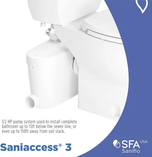 Vista 2 de SANIFLO Saniaccess 3 Pump - Bomba Maceradora de Baño Completo - Residencial