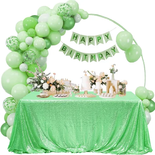 Vista 30 de Manteles redondos de lentejuelas negros para fiestas, de 121,9 cm, mantel redondo de purpurina ajustado, pequeño, lindo y dulce, para boda