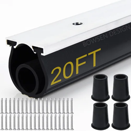 Vista 12 de BOWSEN Sellos inferiores universales para puerta de garaje de servicio pesado con anillo en U+O, burlete resistente a la intemperie de goma con kit