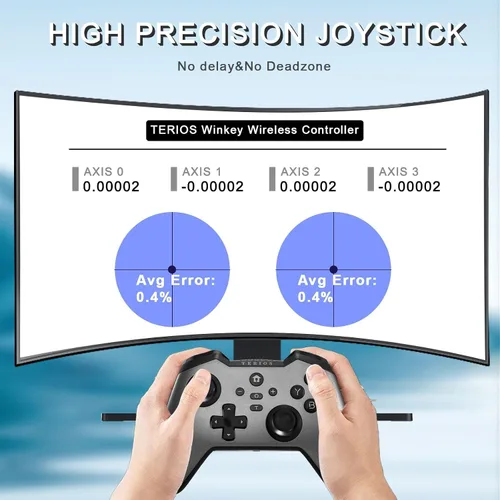 Vista 3 de TERIOS T32 Pro Switch Controller for Nintendo SwitchOledLiteWindows 10, Wireless Switch Controller with Hall Effect JoystickNo DeadzoneNFCLinear