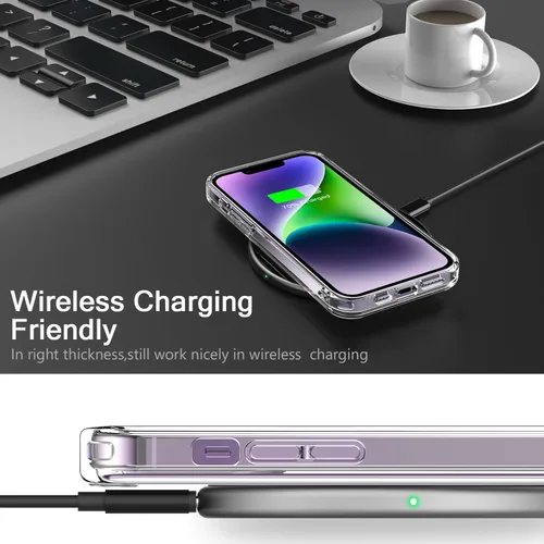 Vista 6 de bicol Funda para iPhone 14 con diseños claros y modernos para mujeres y niñas, [con protector de pantalla] ajuste delgado, a prueba de golpes, funda