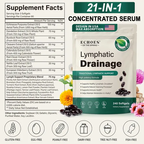 Vista 5 de Suplementos de drenaje linfático, soporte del sistema linfático